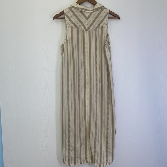 Anthropologie - Delphine Textured Light Beige Cream Tunic Dress Size Small - Picture 8 of 14